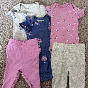 Charming Kids Matching Set in Pink, Blue, and Gray